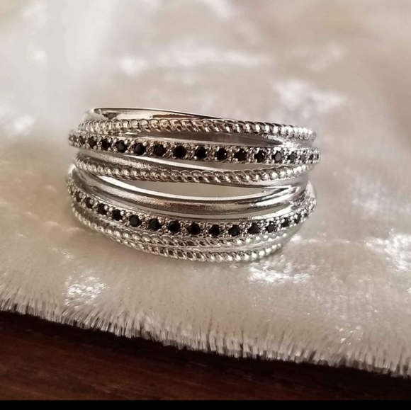 New 925 Silver Onyx Band Wrap Ring for Women